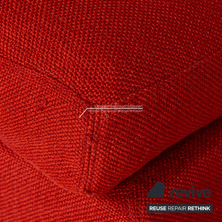 Walter Knoll Living Landscape 755 & Space Stoff Sofa  Garnitur Rot Zweisitzer Hocker
