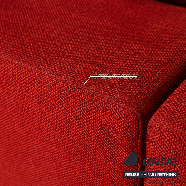 Walter Knoll Living Landscape 755 & Space Stoff Sofa  Garnitur Rot Zweisitzer Hocker