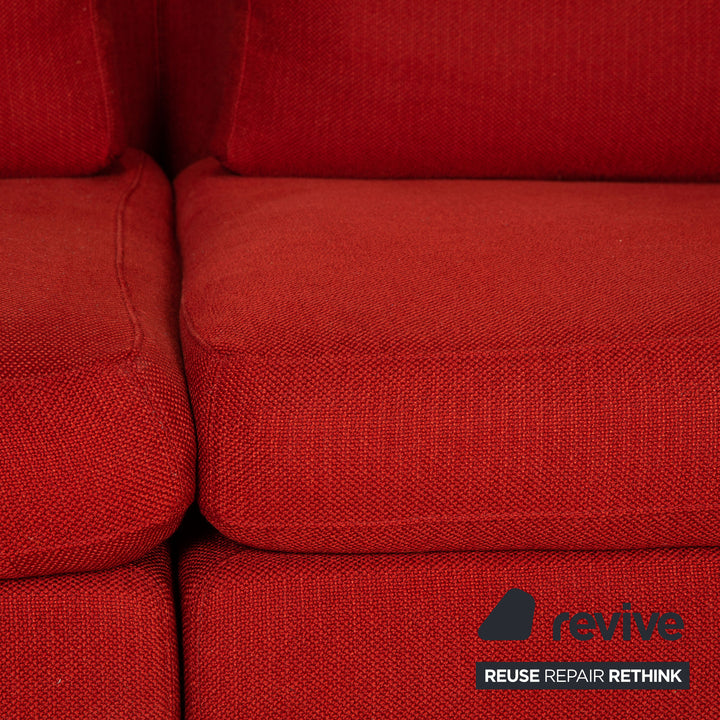 Walter Knoll Living Landscape 755 & Space Stoff Sofa  Garnitur Rot Zweisitzer Hocker