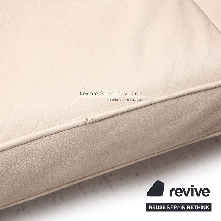 Walter Knoll Living Plattform Leder Sofa Garnitur Beige 1x Dreisitzer 1x Hocker
