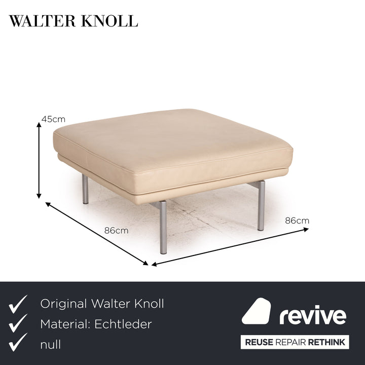Walter Knoll Living Plattform Leder Sofa Garnitur Beige 1x Dreisitzer 1x Hocker