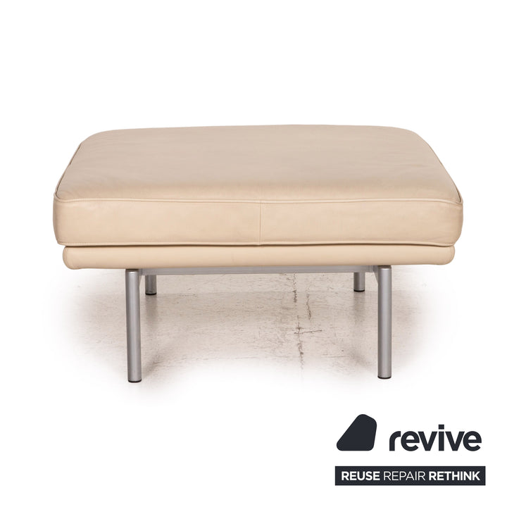 Walter Knoll Living Plattform Leder Sofa Garnitur Beige 1x Dreisitzer 1x Hocker
