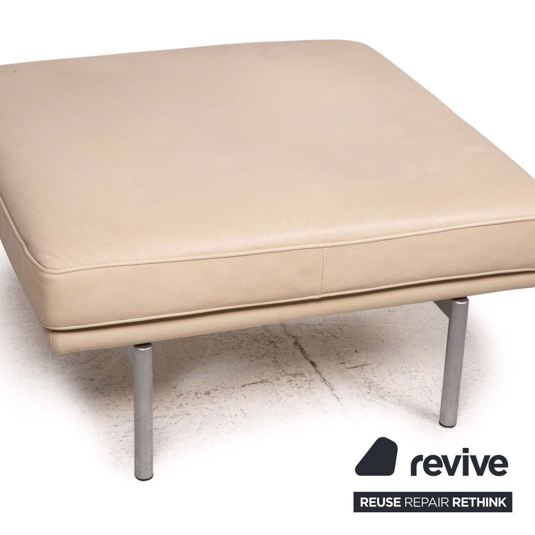 Walter Knoll Living Plattform Leder Sofa Garnitur Beige 1x Dreisitzer 1x Hocker