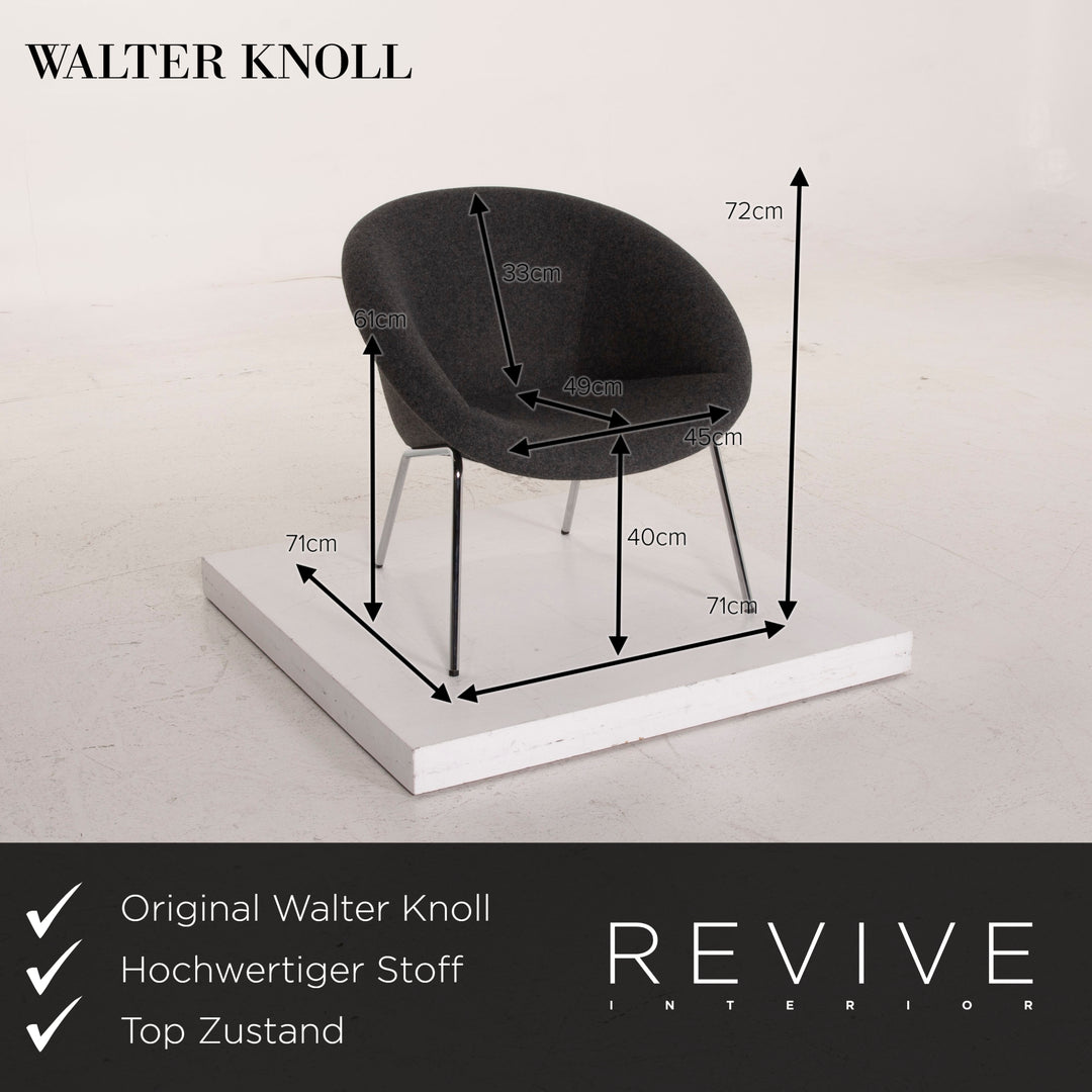 Walter Knoll fabric armchair anthracite #15276
