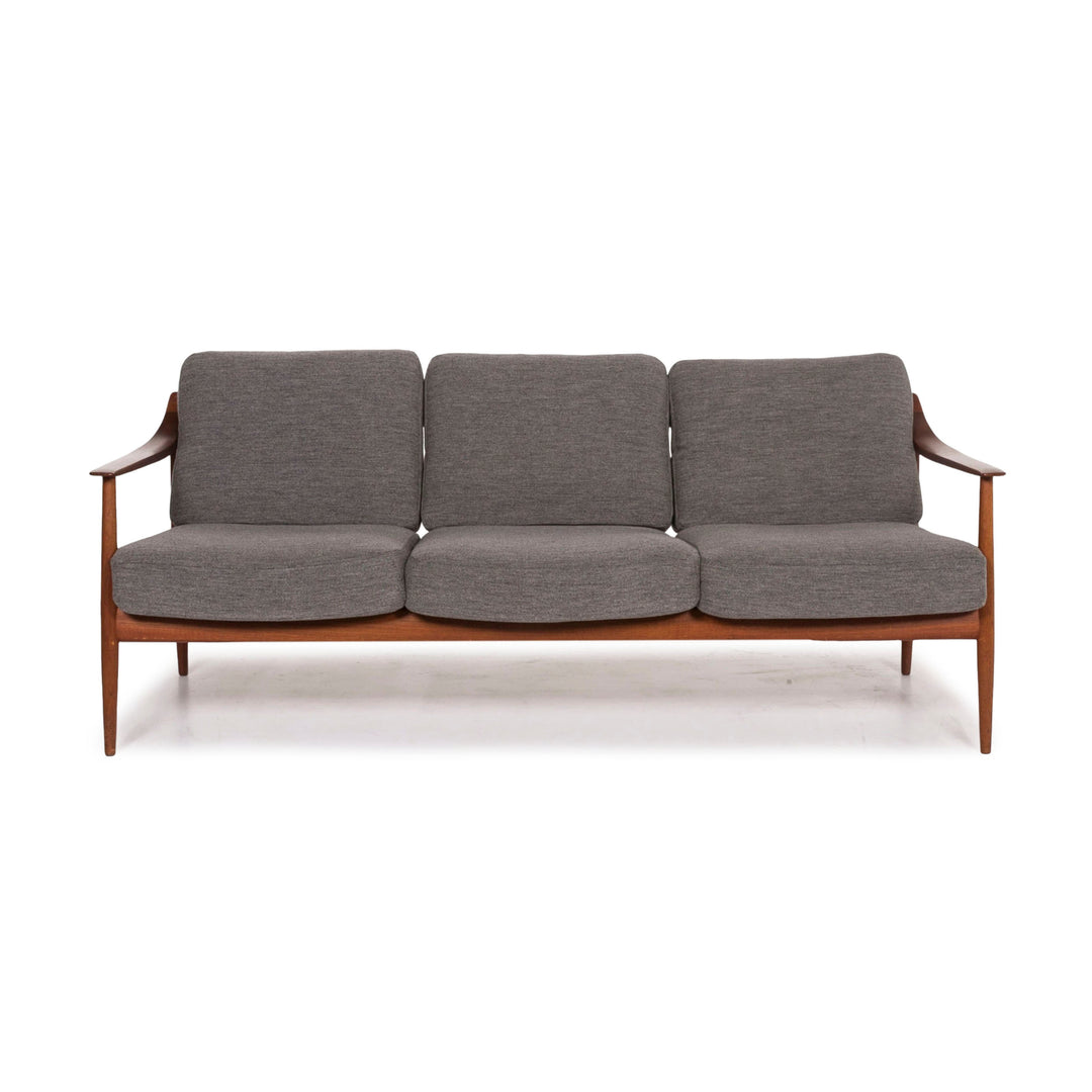 Walter Knoll Stoff Sofa Grau Dreisitzer Couch #12183