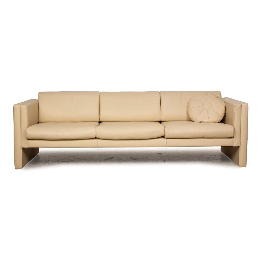 Walter Knoll Studio 191 Leather Three Seater Cream Sofa Couch
