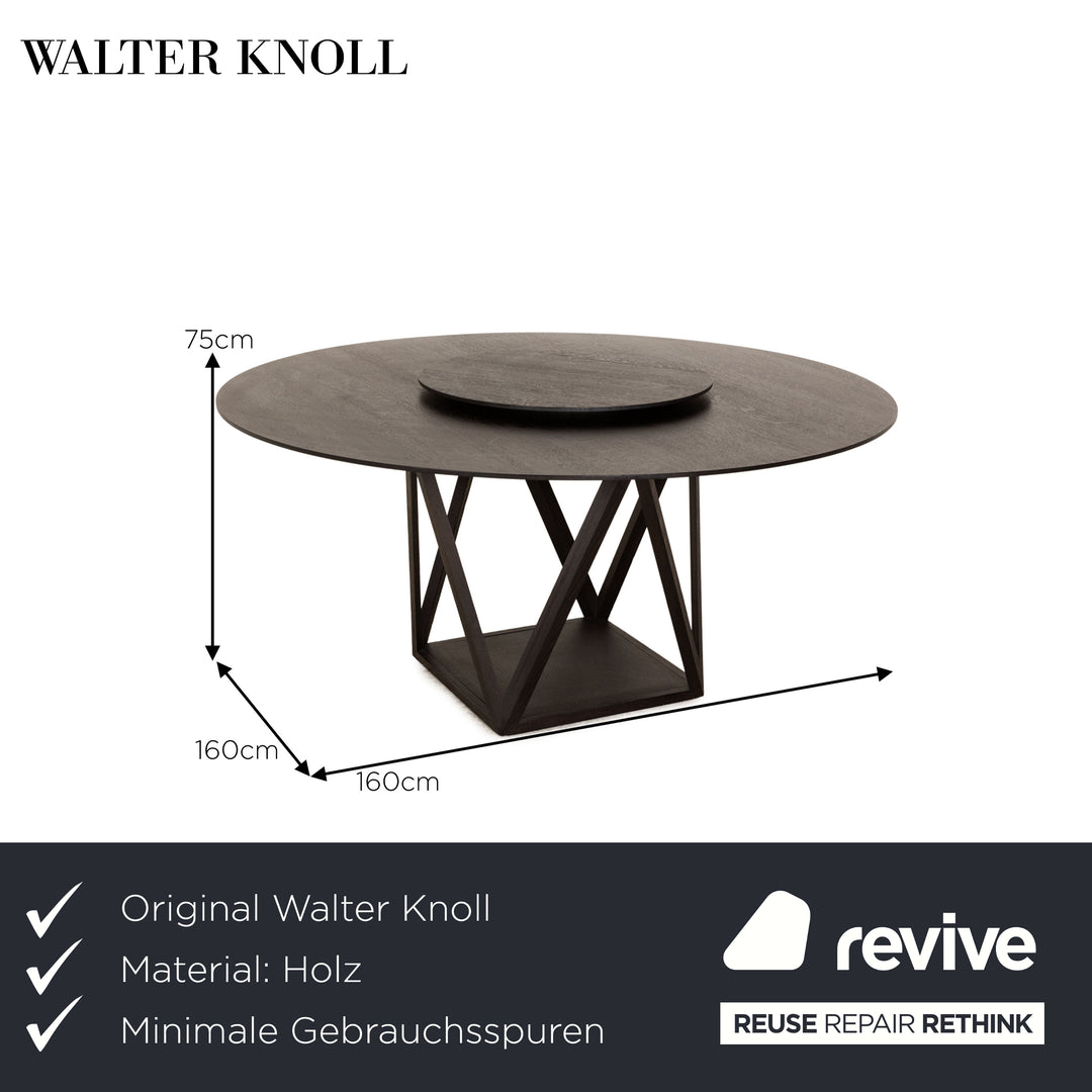 Walter Knoll Tabu Holz Esstisch Schwarz Eiche Massiv 160 x 75 cm