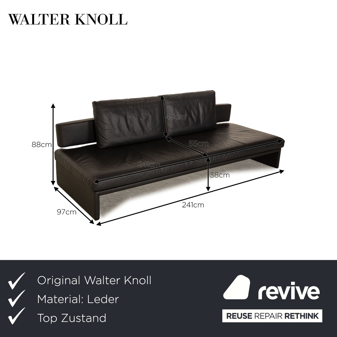 Walter Knoll Together leather three-seater anthracite sofa couch manual function