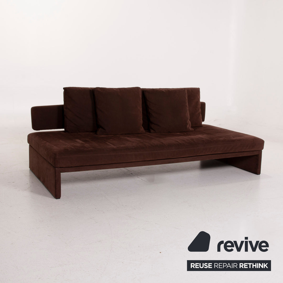 Walter Knoll Together fabric sofa brown dark brown two-seater Alcantara #15101