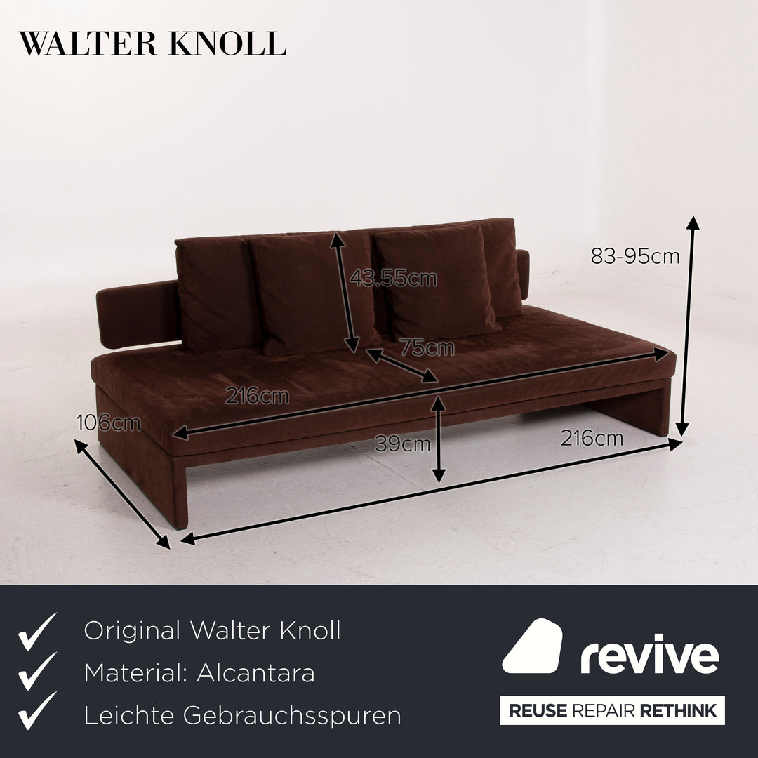 Walter Knoll Together fabric sofa brown dark brown two-seater Alcantara #15101
