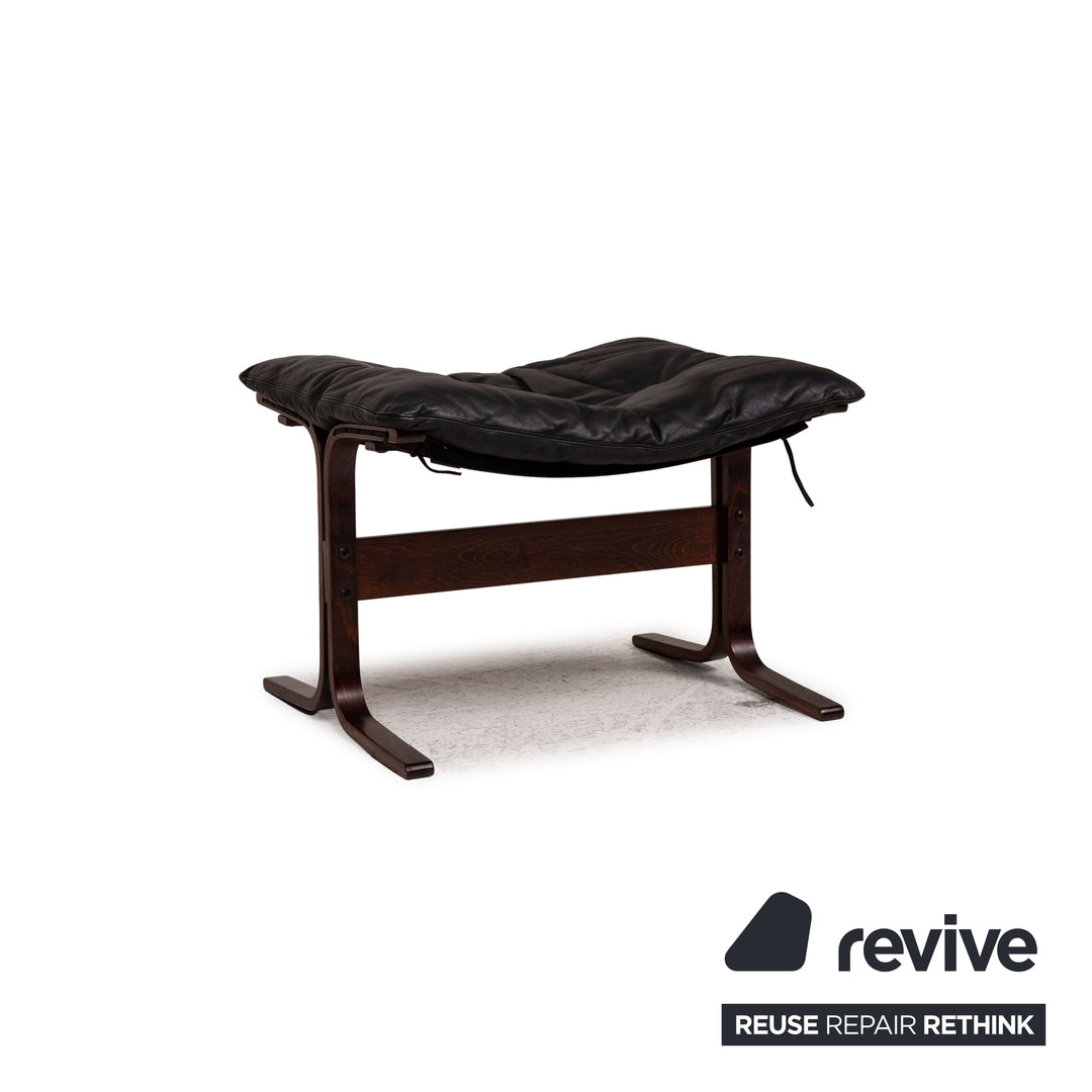 Westnofa Siesta Leder Sessel Schwarz inkl. Hocker