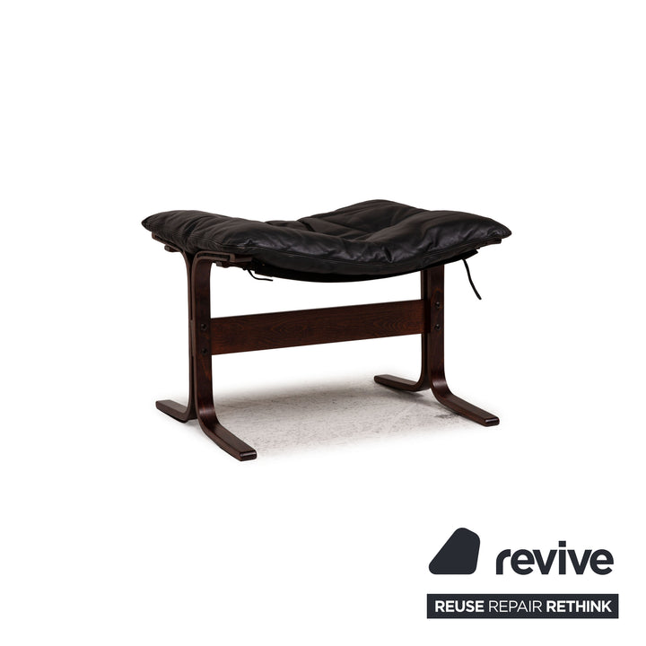 Westnofa Siesta Leder Sessel Schwarz inkl. Hocker