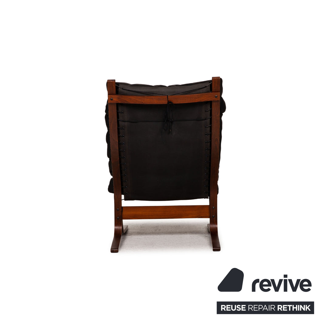 Westnofa Siesta Leder Sessel Schwarz inkl. Hocker