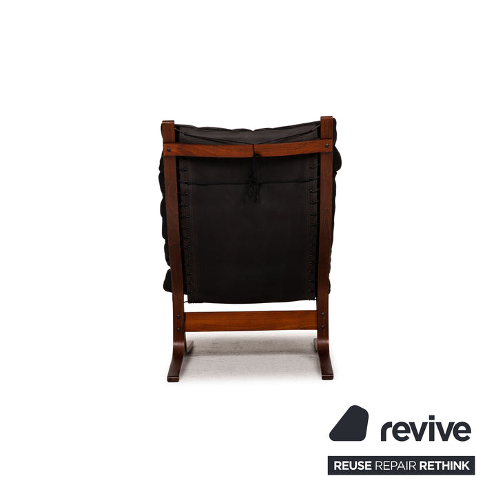 Westnofa Siesta Leder Sessel Schwarz inkl. Hocker