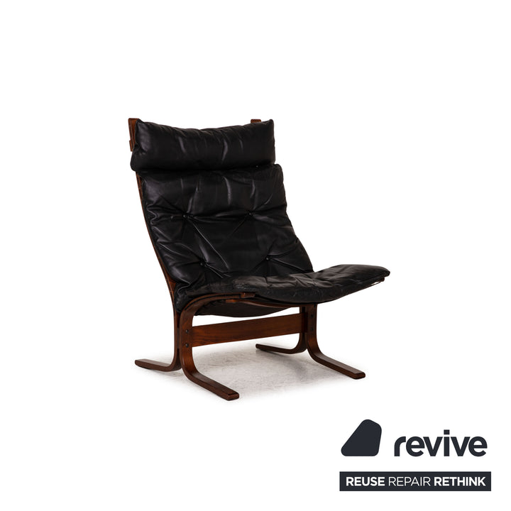 Westnofa Siesta Leder Sessel Schwarz inkl. Hocker