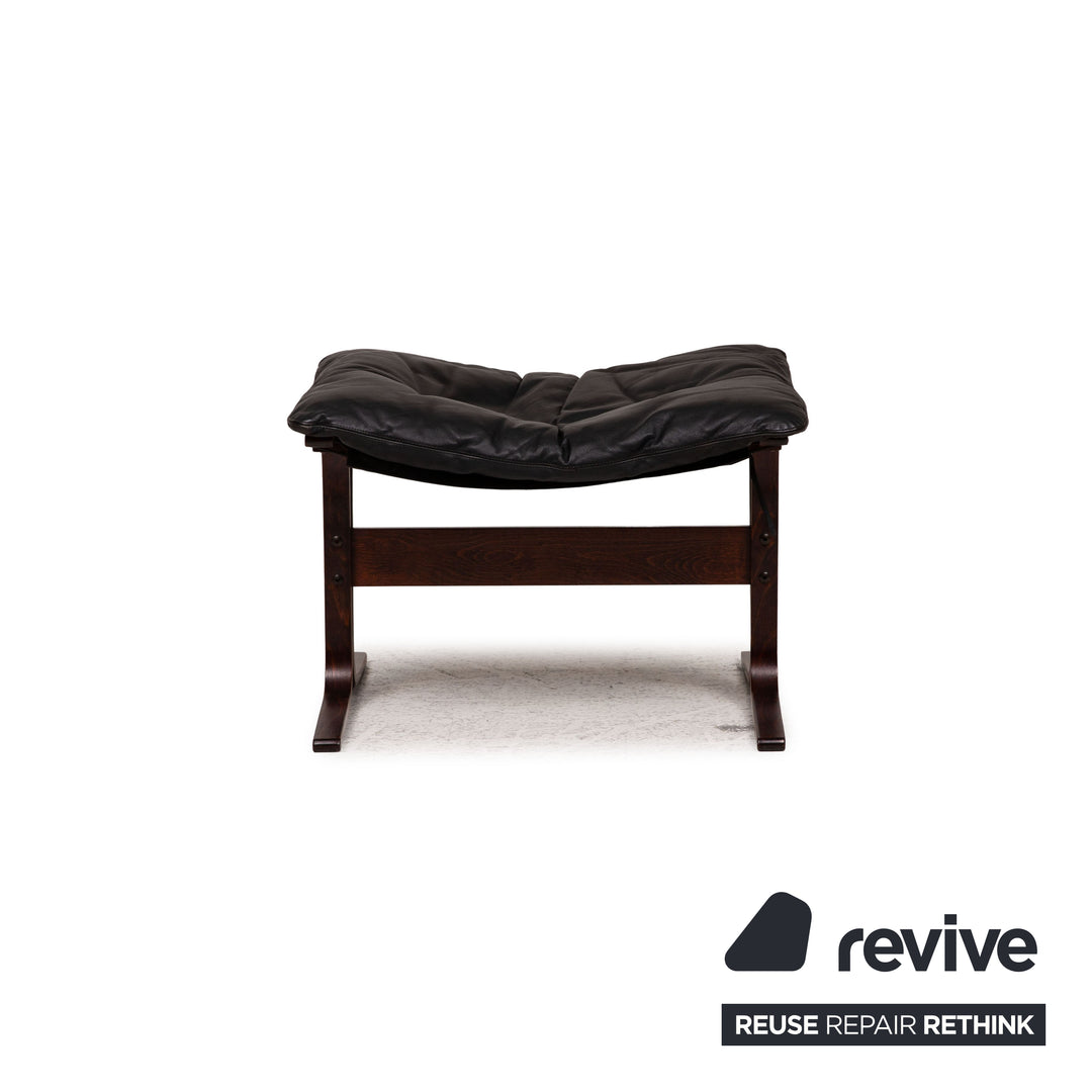 Westnofa Siesta Leder Sessel Schwarz inkl. Hocker