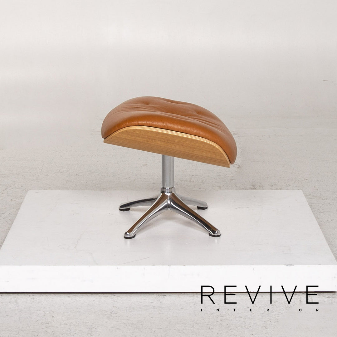 Who's Perfect Bianca Leather Armchair incl. Stool Cognac Brown Relaxation Function Relaxation Armchair #13365