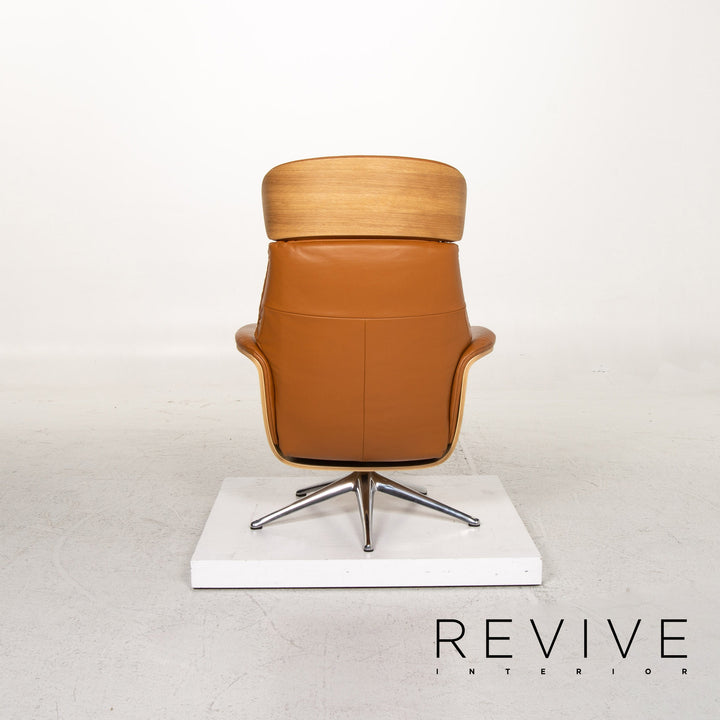 Who's Perfect Bianca Leather Armchair incl. Stool Cognac Brown Relaxation Function Relaxation Armchair #13365