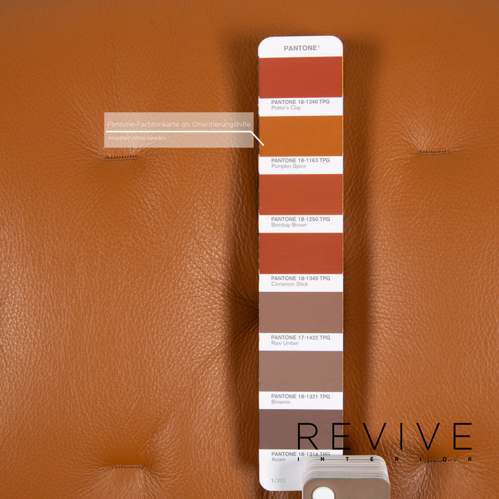 Who's Perfect Bianca Leather Armchair incl. Stool Cognac Brown Relaxation Function Relaxation Armchair #13365