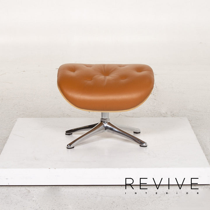 Who's Perfect Bianca Leather Armchair incl. Stool Cognac Brown Relaxation Function Relaxation Armchair #13365