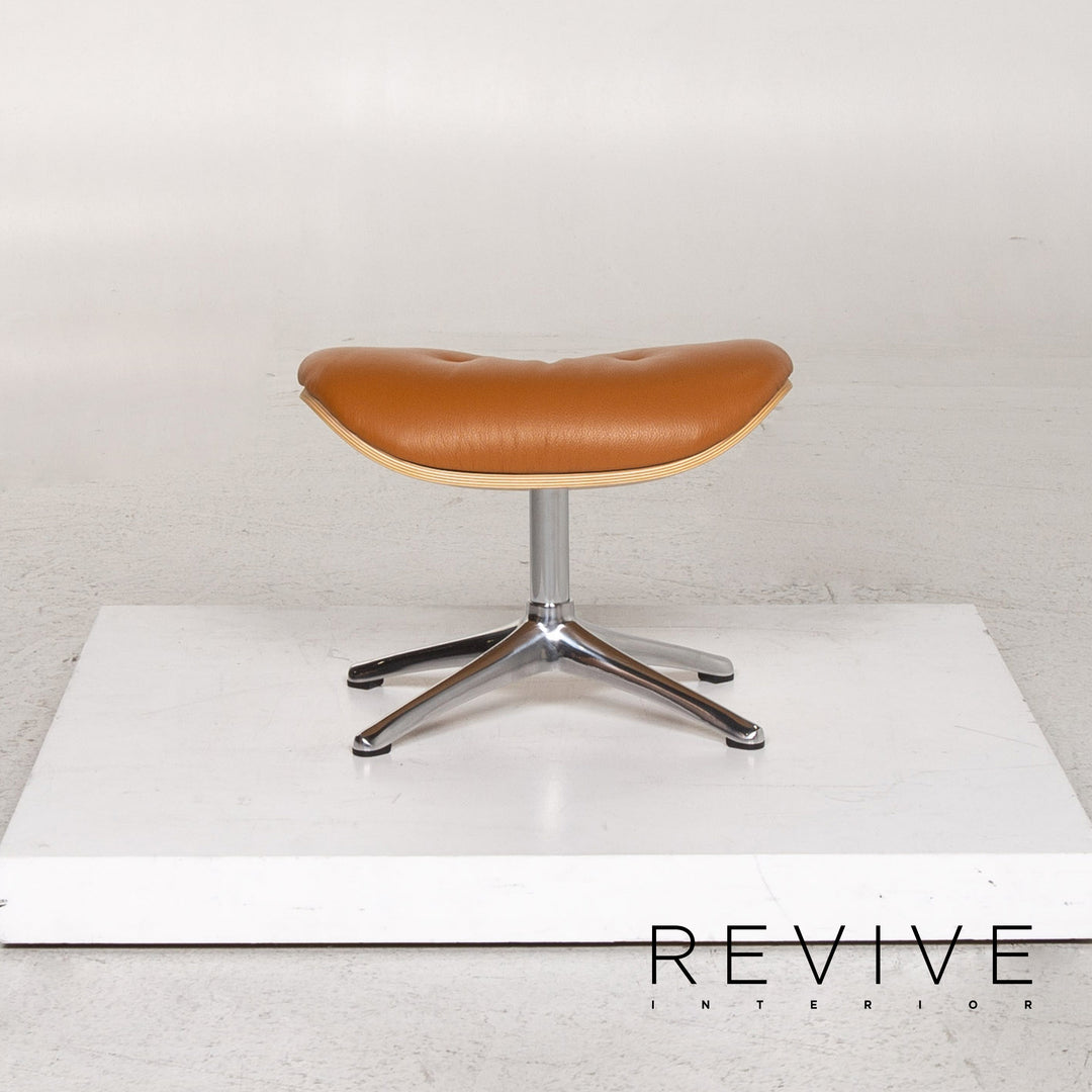 Who's Perfect Bianca Leather Armchair incl. Stool Cognac Brown Relaxation Function Relaxation Armchair #13365