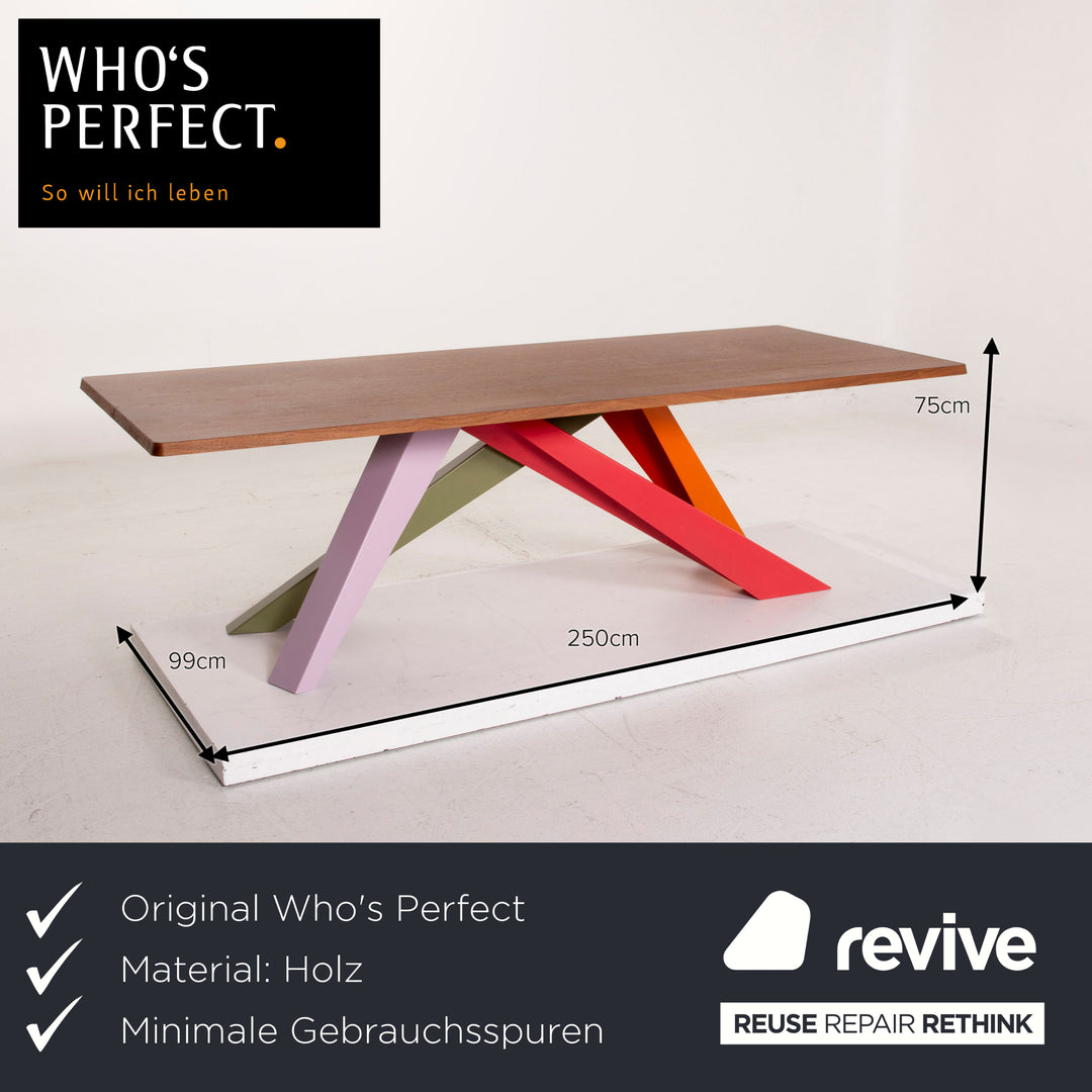 Who's Perfect Bonaldo Wood Table Brown Dining Table Colorful #14988