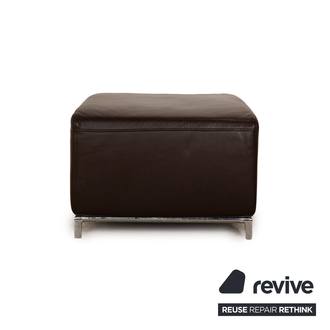 Who's Perfect Boston Leather Stool Brown