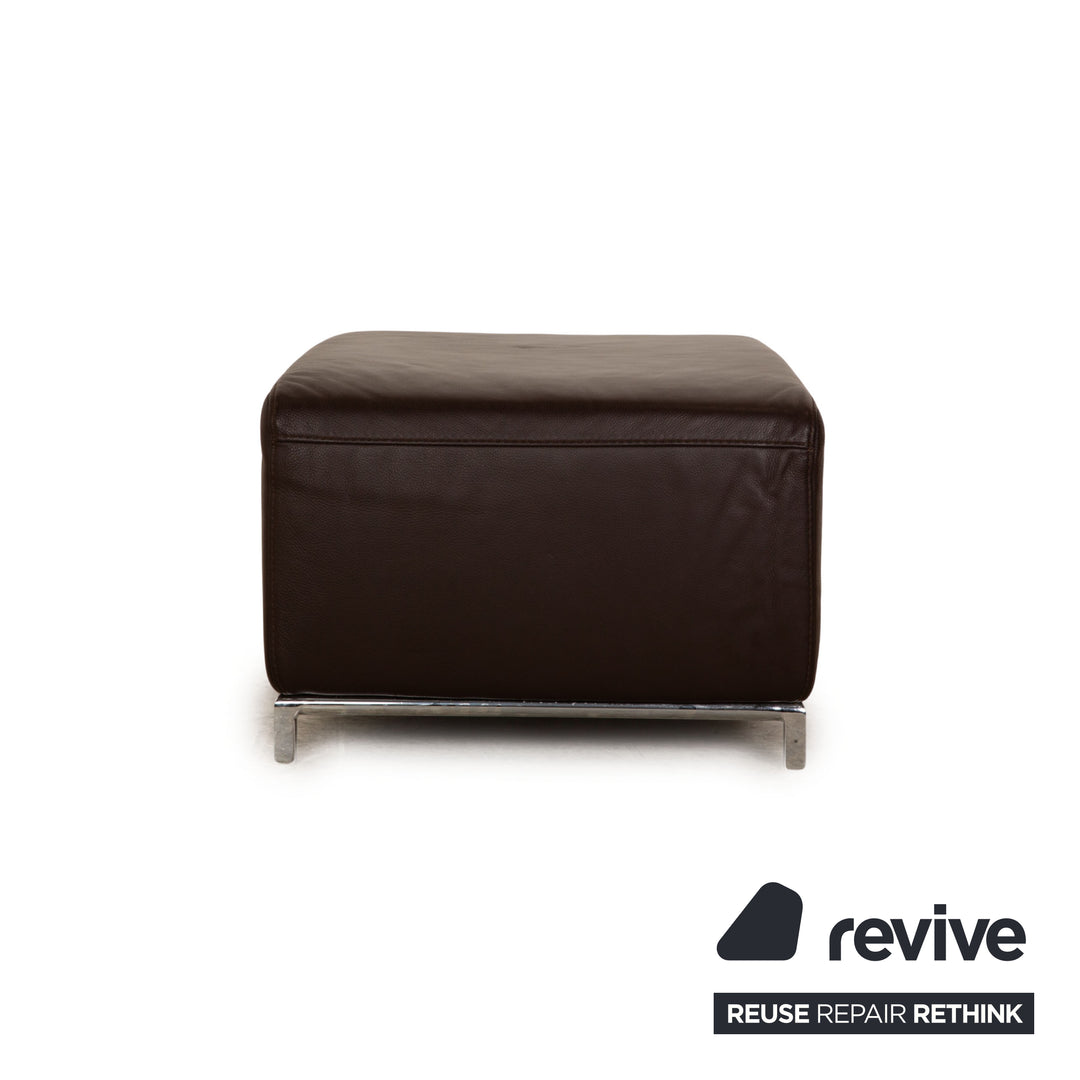 Who's Perfect Boston Leather Stool Brown