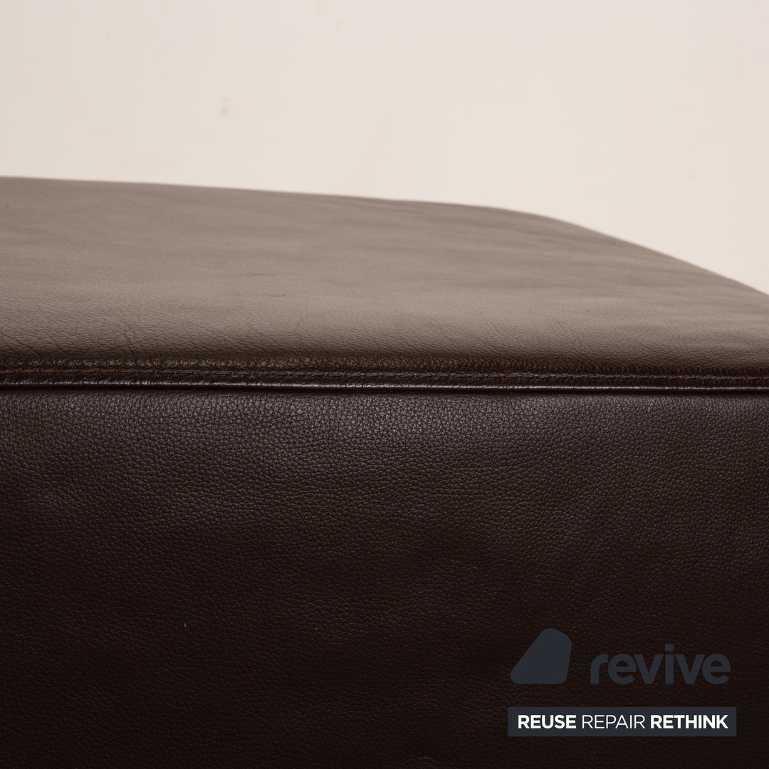 Who's Perfect Boston Leather Stool Brown