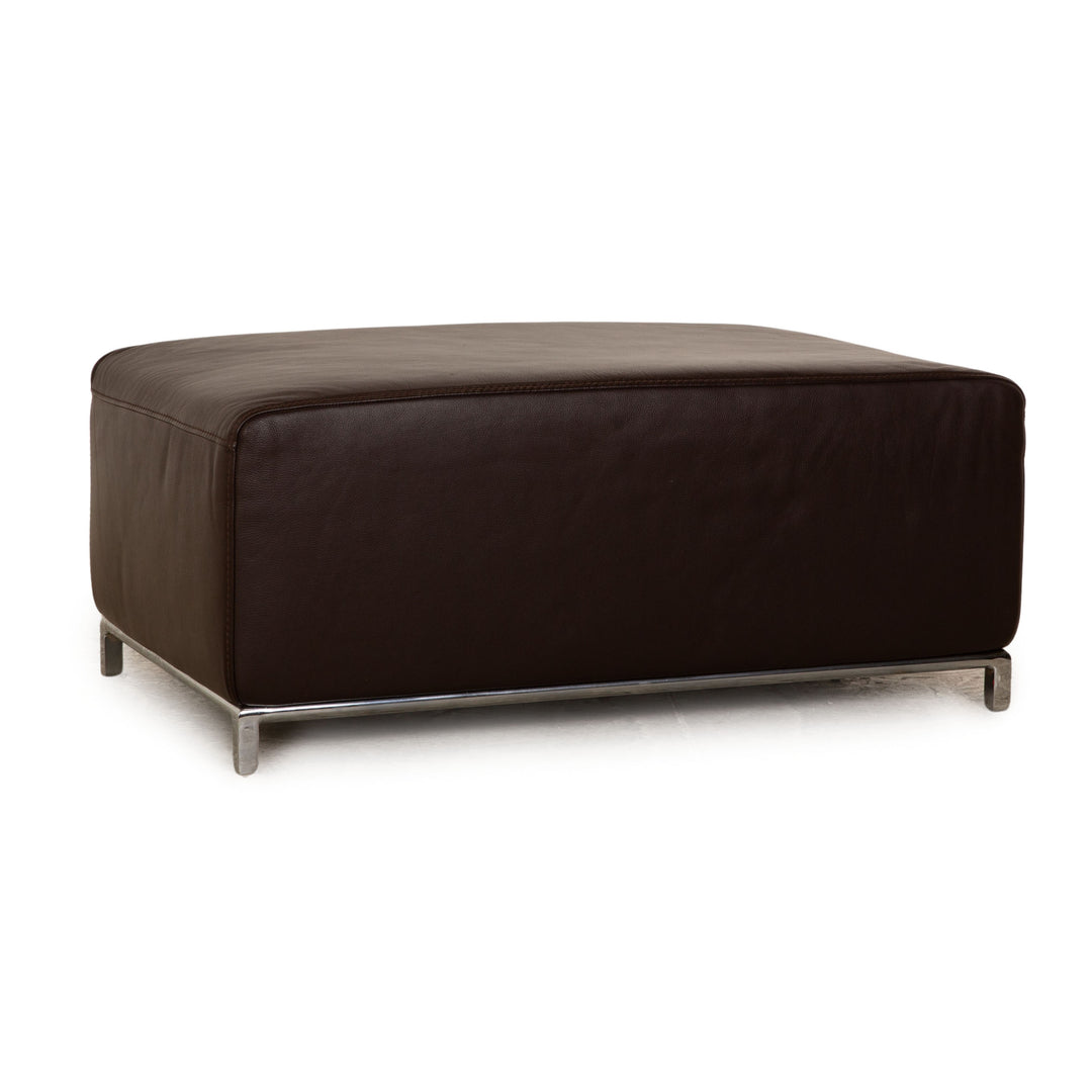 Who's Perfect Boston Leather Stool Brown