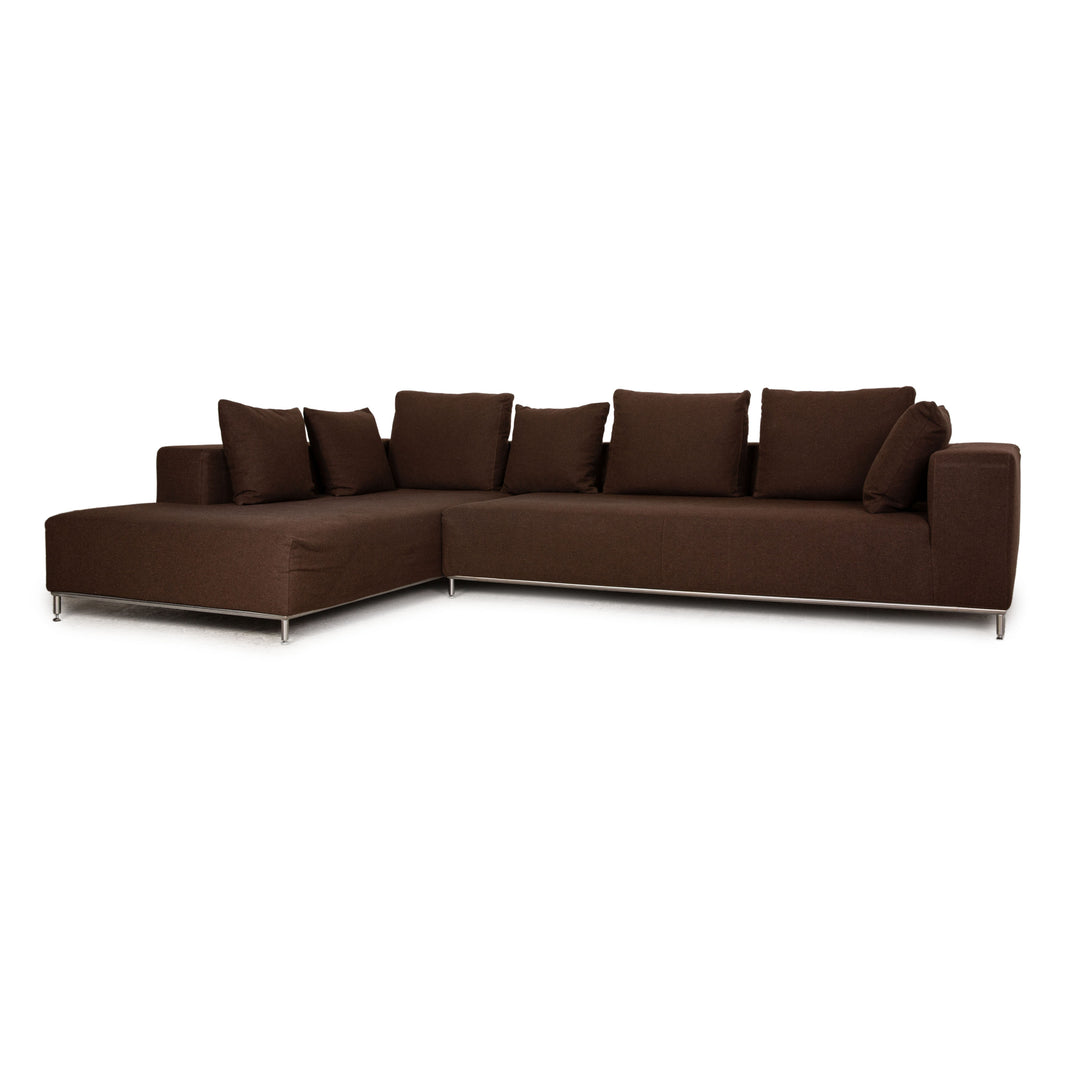 Who's Perfect Granada Fabric Corner Sofa Brown Sofa Couch