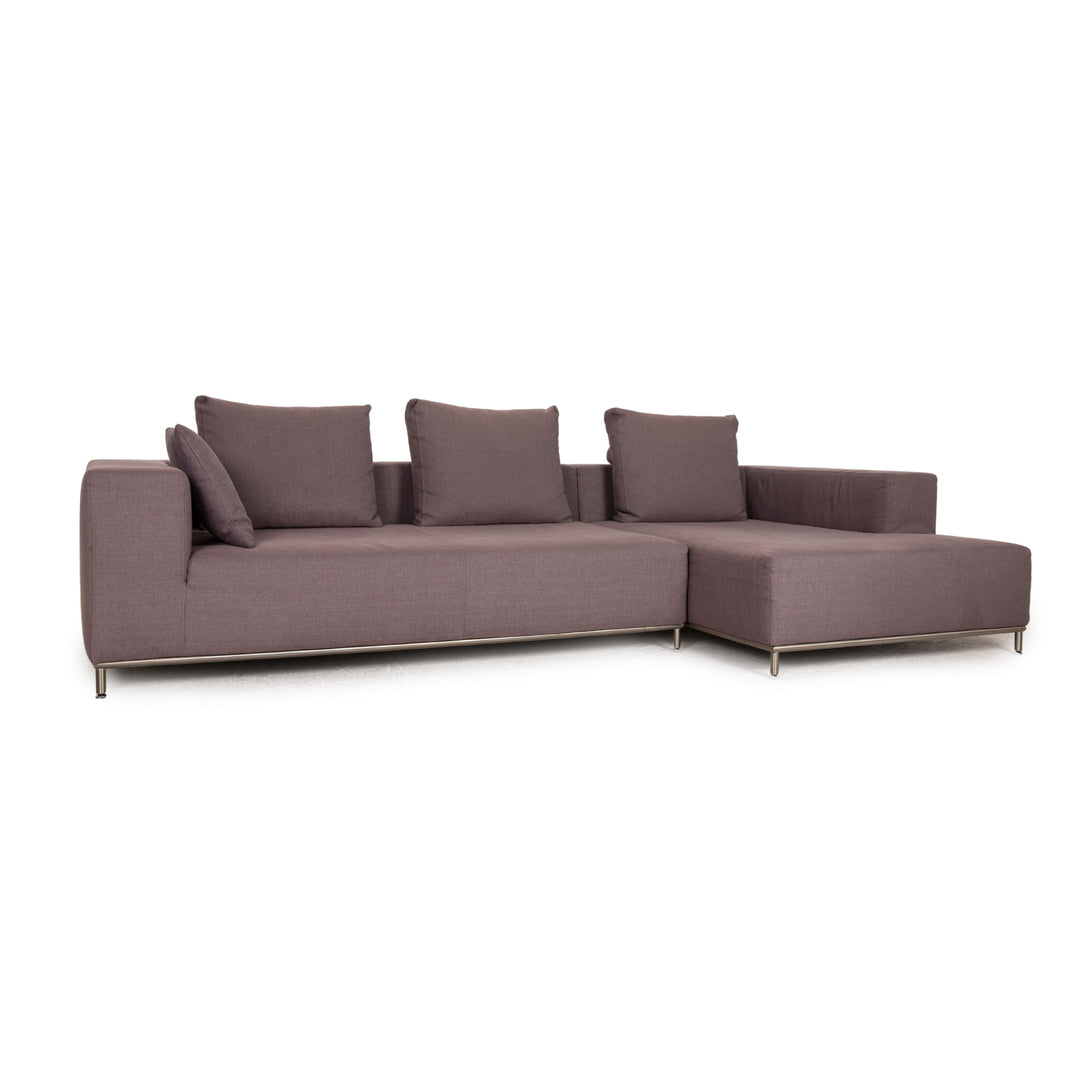 Who's Perfect Granada Fabric Corner Sofa Gray Purple Sofa Couch