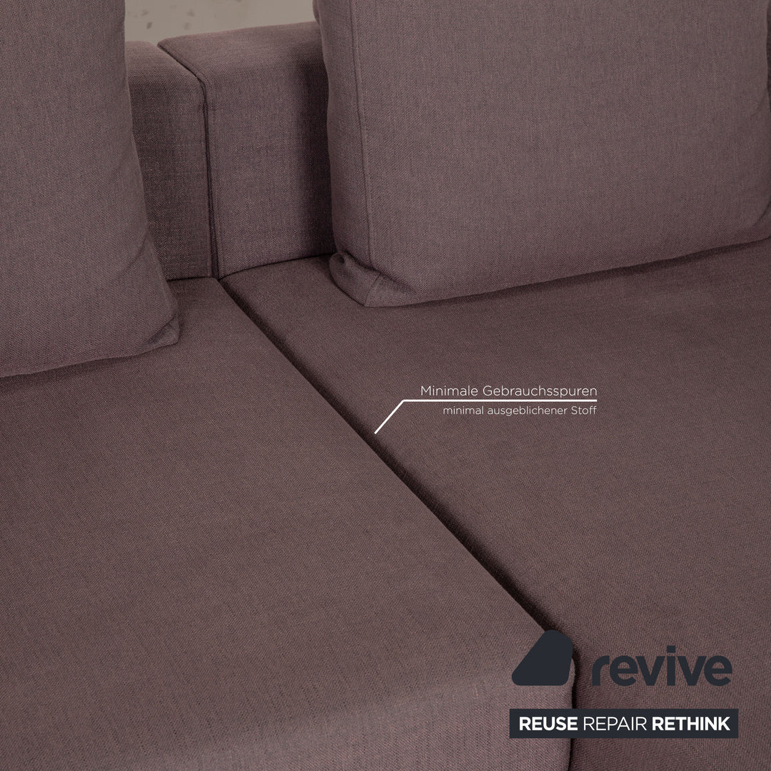 Who's Perfect Granada Fabric Corner Sofa Gray Purple Sofa Couch