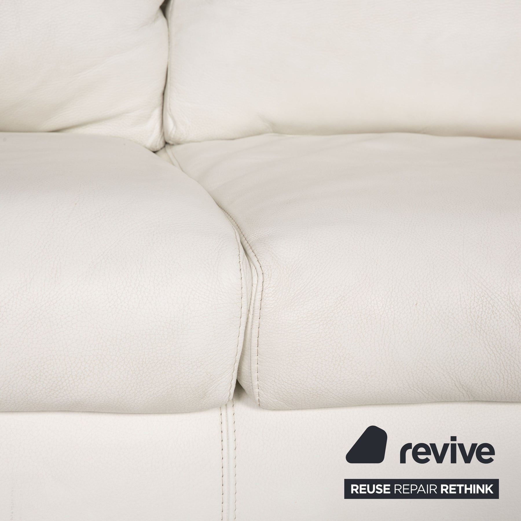 Who's Perfect Dreisitzer HALMA Weiß Leder 2. Hand Revive.de