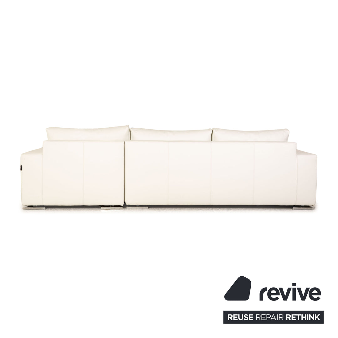 Who's Perfect Halma Leather Corner Sofa White Recamiere Right Sofa Couch