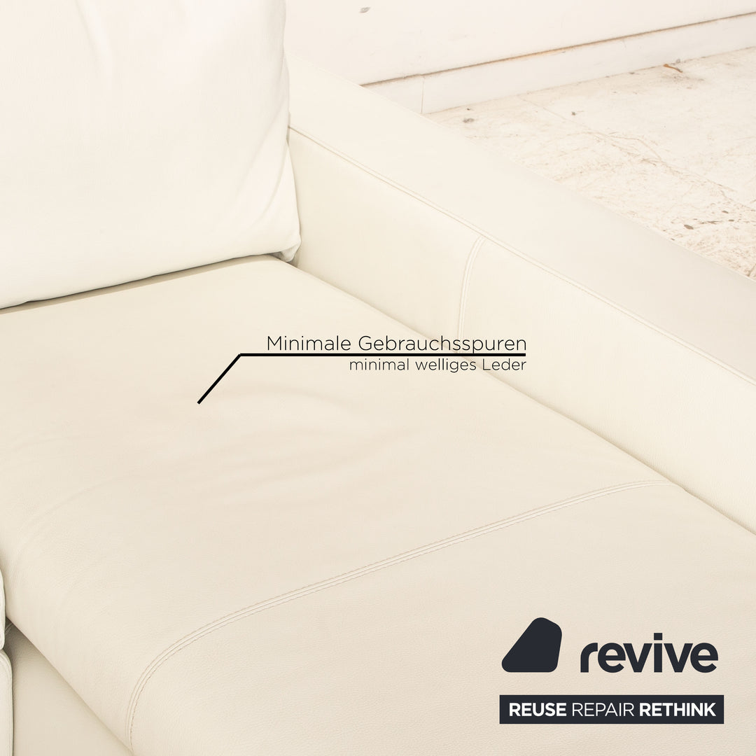 Who's Perfect Halma Leather Corner Sofa White Recamiere Right Sofa Couch