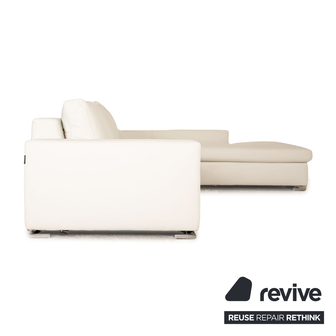 Who's Perfect Halma Leather Corner Sofa White Recamiere Right Sofa Couch