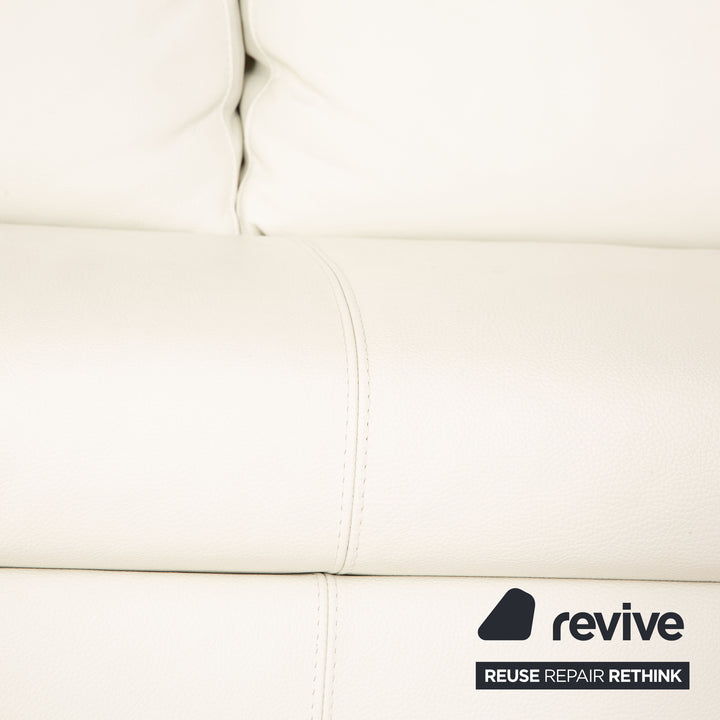 Who's Perfect Halma Leather Corner Sofa White Recamiere Right Sofa Couch