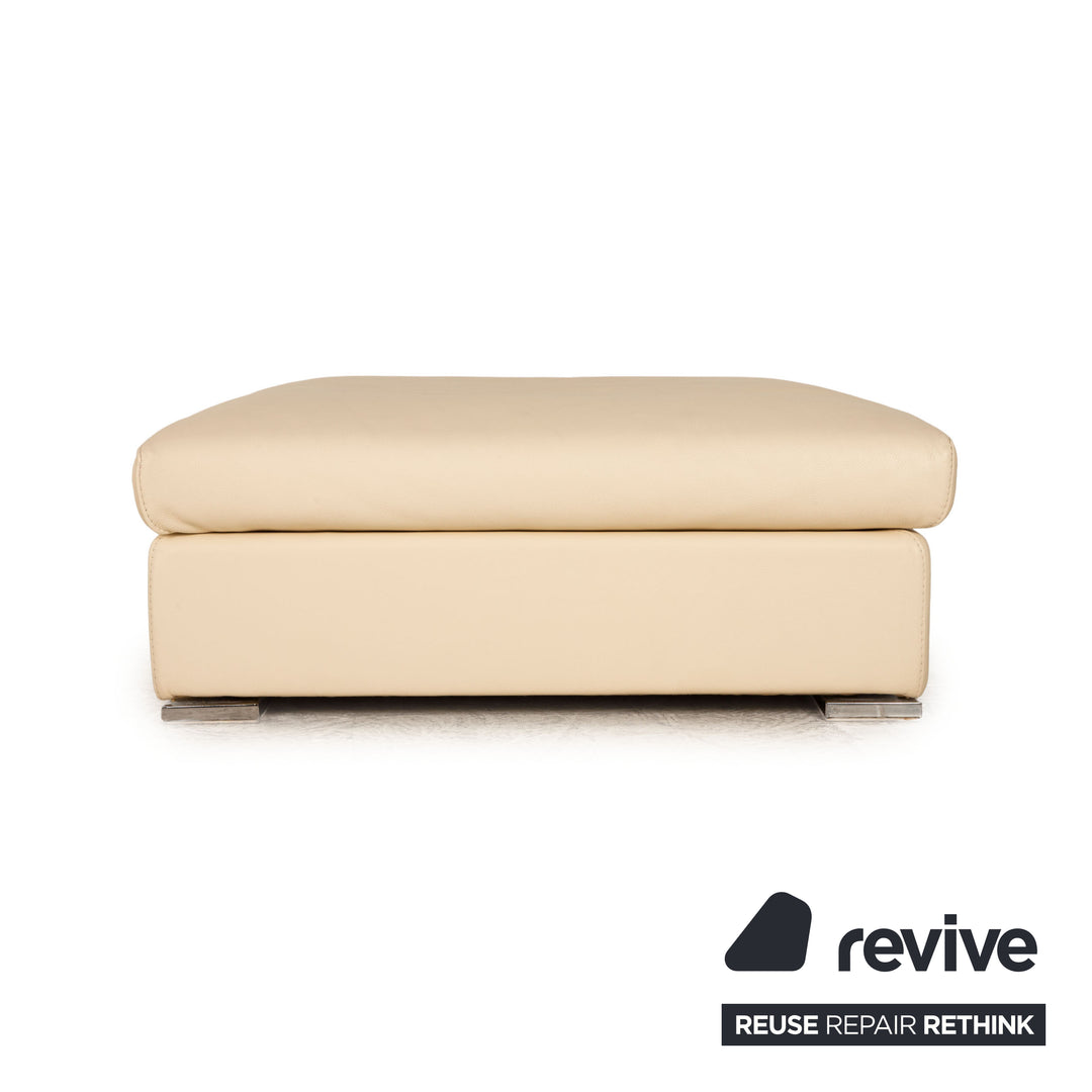 Who's Perfect Halma Leather Stool Cream