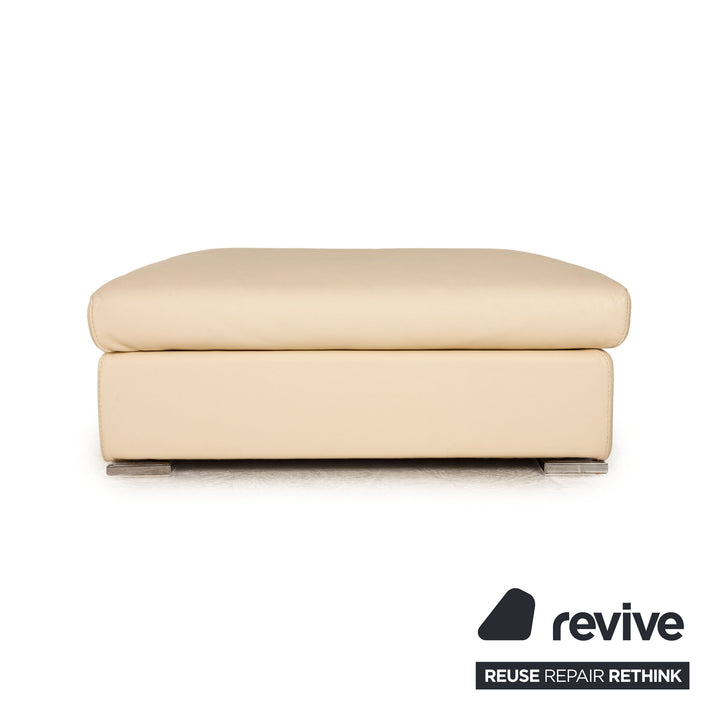 Who's Perfect Halma Leather Stool Cream