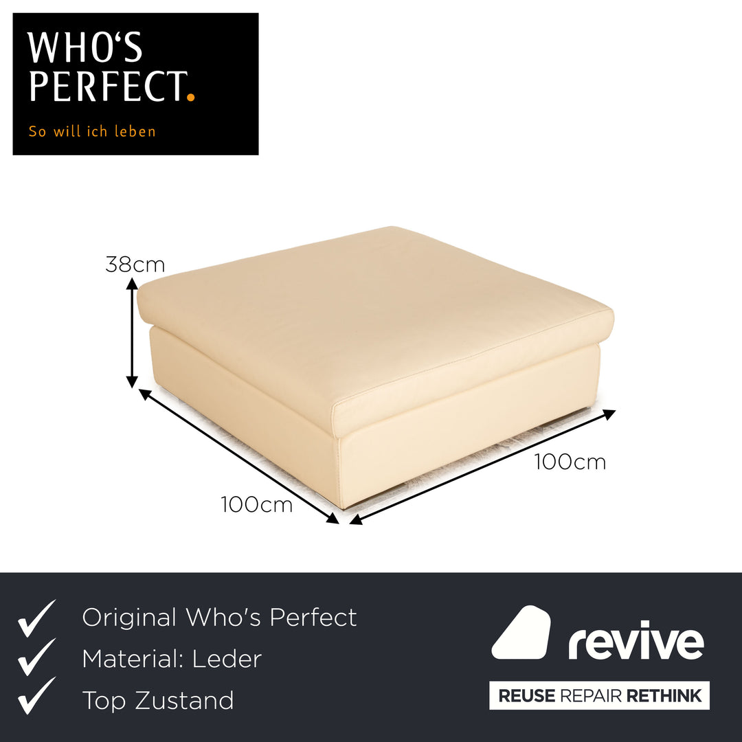 Who's Perfect Halma Leather Stool Cream