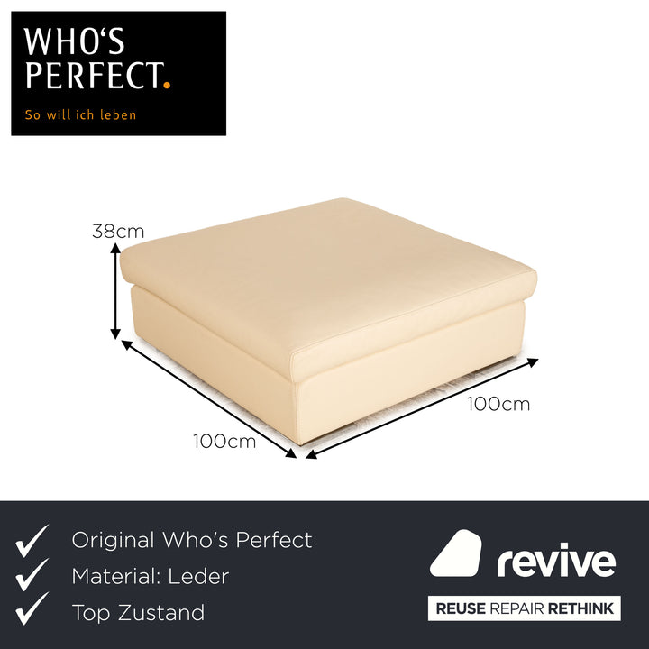 Who's Perfect Halma Leather Stool Cream