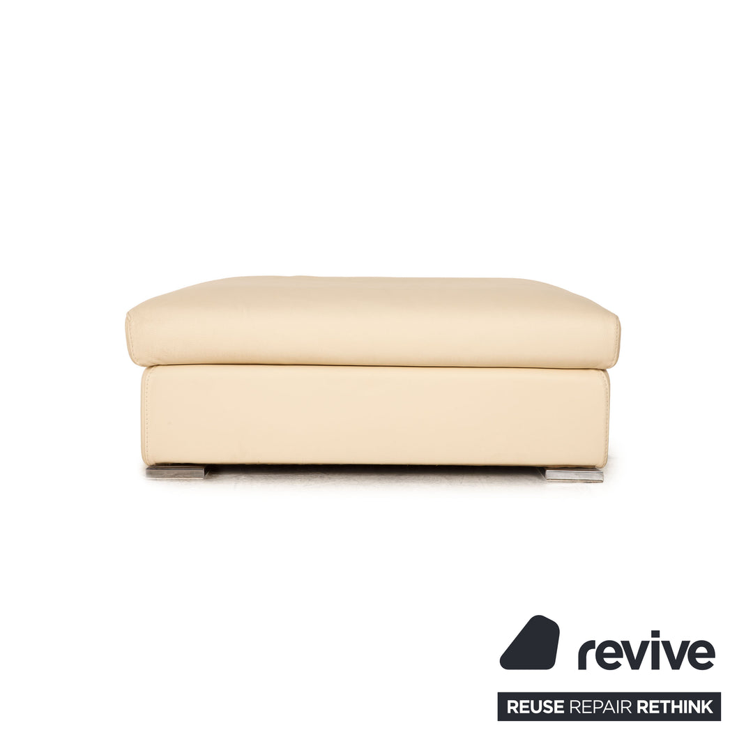 Who's Perfect Halma Leather Stool Cream