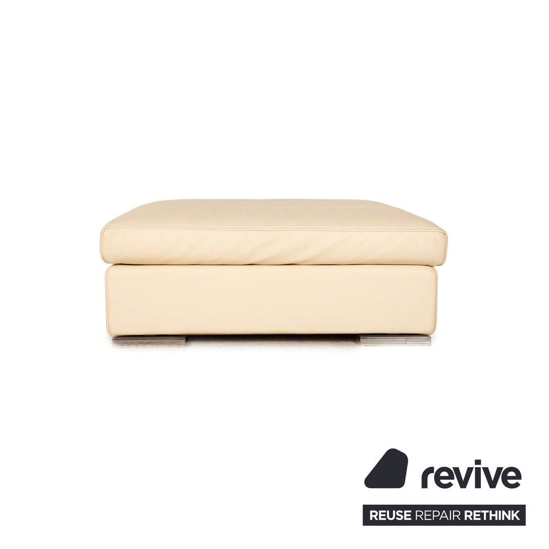 Who's Perfect Halma Leather Stool Cream