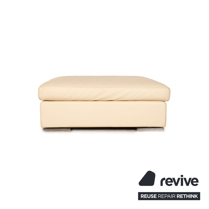 Who's Perfect Halma Leather Stool Cream