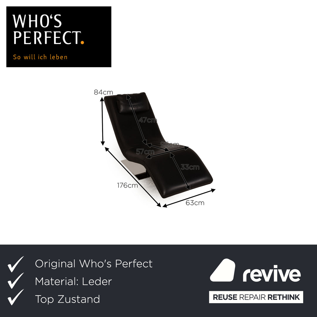 Who's Perfect Kalinda Leather Lounger Black