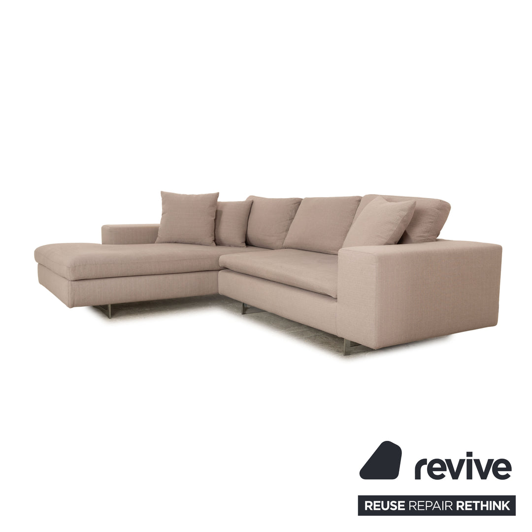 Who's Perfect LED Fabric Corner Sofa Gray Recamiere Left Sofa Couch