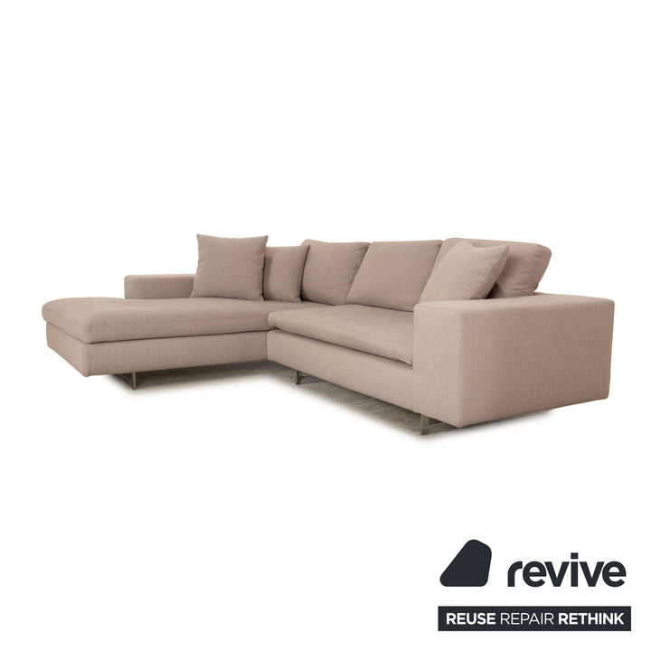 Who's Perfect LED Fabric Corner Sofa Gray Recamiere Left Sofa Couch