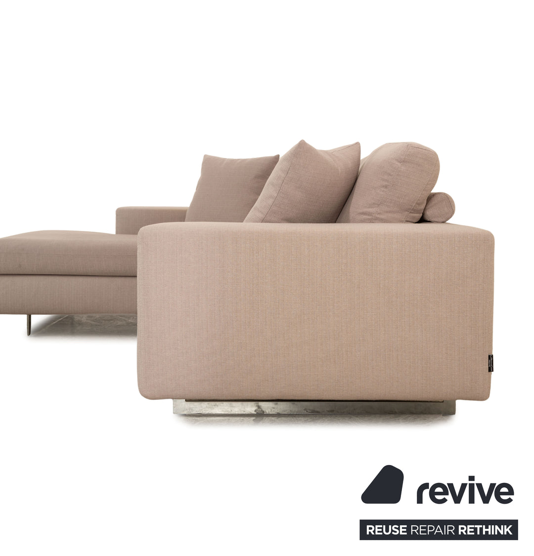 Who's Perfect LED Fabric Corner Sofa Gray Recamiere Left Sofa Couch