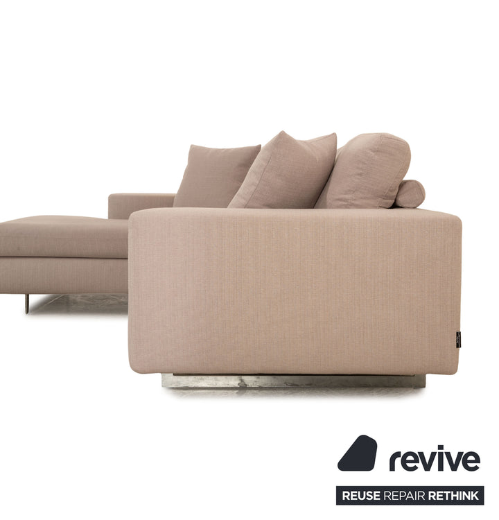 Who's Perfect LED Fabric Corner Sofa Gray Recamiere Left Sofa Couch